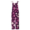 thumbnail image 6 of Feancey Linen Jumpsuits for Women Easter Cute Eggs Print Adjustable Strap Sleeveless Bib Overalls Loose Fit Onesie with Pockets Loungewear Multicolor M, 6 of 6