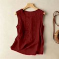 thumbnail image 5 of Womens Linen Embroidered Tank Tops 2026 Trendy Summer Casual Loose Fit Crewneck Sleeveless Shirts Fashion Ladies Blouses, 2XL, 5 of 7