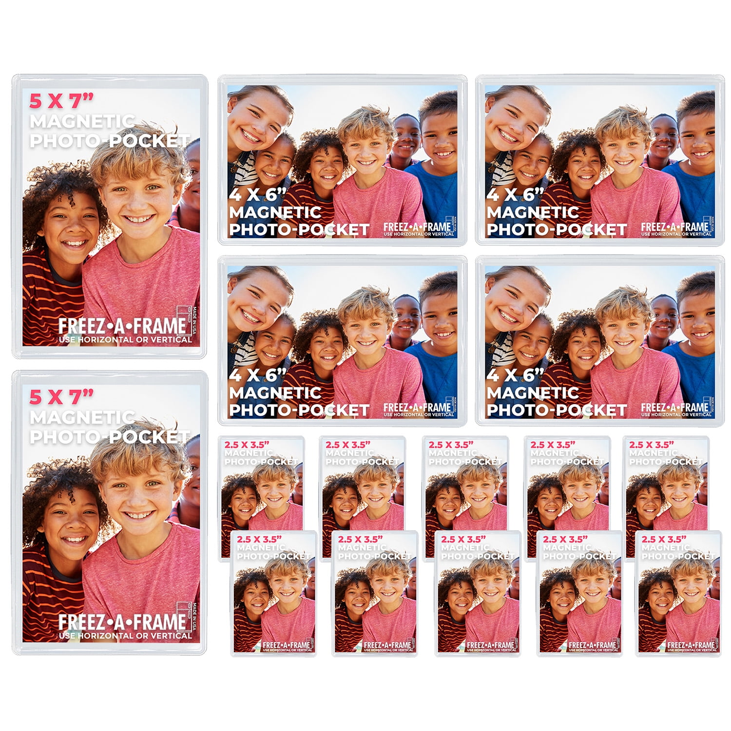 Freez A Frame Clear Pockets 16 Pack (2) 5 x 7 (4) 4 x 6 (10) 2