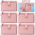 thumbnail image 1 of 5 Piezas Casual Color Sólido para Múltiples Tarjetas Pu Cuero Tarjetero para Mujer Billetera Rosa, 1 of 9