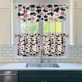 thumbnail image 3 of Rustic farmhouse kitchen curtains set - Cow cows black and white classic vintage country style cartoon cute pattern print design texture animal abstract country-themed art minimalist nature floral art, 3 of 6