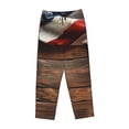 thumbnail image 4 of Balery Rustic American Flag Wood print Women's Pajama Pants,Ultra Lightweight Pjs,Lounge Pant-Large, 4 of 9