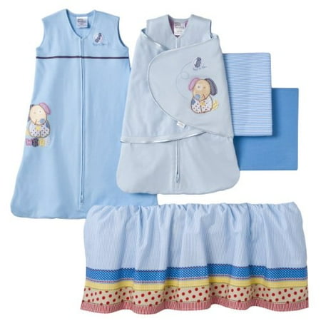 HALO SleepSack 5-Piece Bumper-Free Crib Set, Dog Multi-Colored