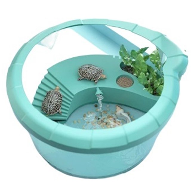 Tanque de alimentación for tortugas, plataforma de secado al sol for el hogar, escalada integrada