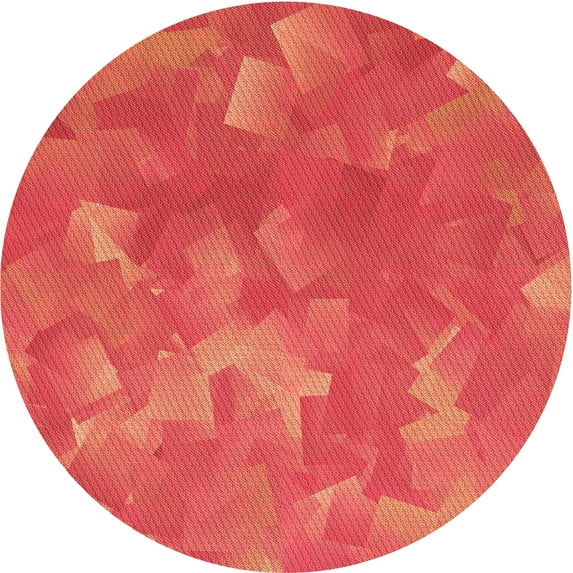 Ahgly Company Machine Washable Indoor Round Transitional Bright Orange Area Rugs, 7' Round