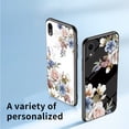 thumbnail image 3 of Compatible with iPhone XR Case with Stand Diamond Glitter Ring Kickstand Flower Floral Pattern Design Women Slim Protective Slim Phone Case Soft Cover for iPhone XR,White, 3 of 7
