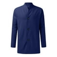 thumbnail image 4 of Vedolay Winter Jackets for Men Long Sleeve Button Down Solid Blazer Jackets Clothes Dark Blue,XL, 4 of 5