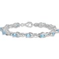 thumbnail image 3 of Sterling Silver Rhodium-Plated Blue Topaz Bracelet (7 X 6) Made In Thailand qx864bt, 3 of 5