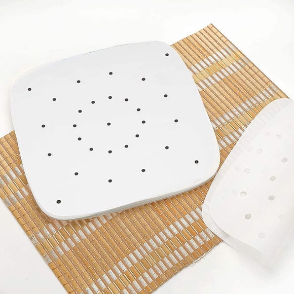 Xihbxyly Almohadilla Antiadherente para Freidora de Aire, 50 Unidades de Papel Apto para Alimentos, Resistente Al Calor Hasta 230 °C, Fácil de Limpiar para Freidoras de Aire, Moldes para Pasteles, Ba