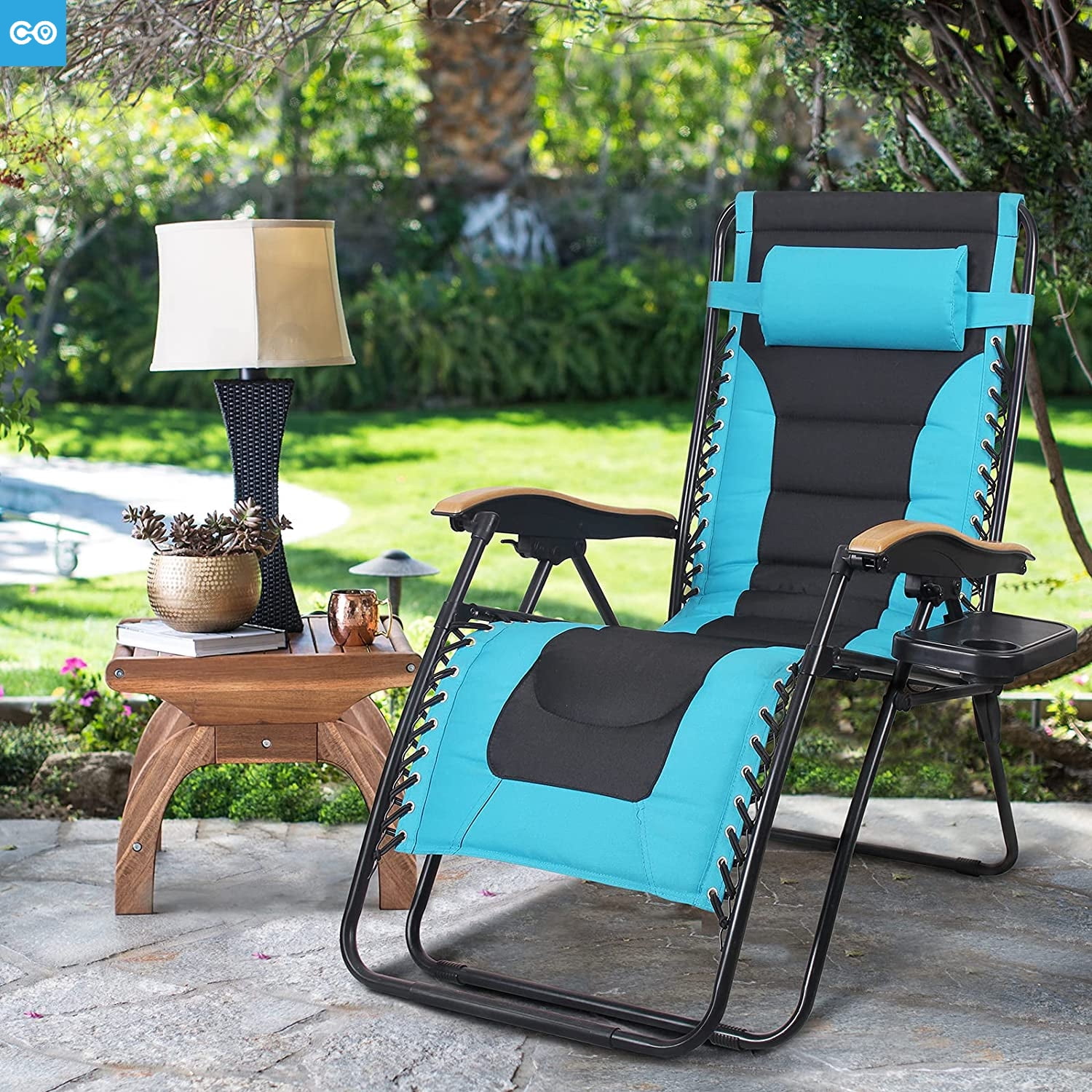 Oversize XL Padded Zero Gravity Lawn Chair Anti Gravity Lounge Chair