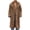 Brown, variant on Men's Thermal Windbreaker Fluffy Faux Fur Long Overcoat Winter Spring Warm Outwear Parka Coat Brown L