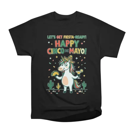 Cinco De Mayo Unicorn Fiesta Design Funny Taco Margarita Party Graphic T-Shirt Tee Gift Fo