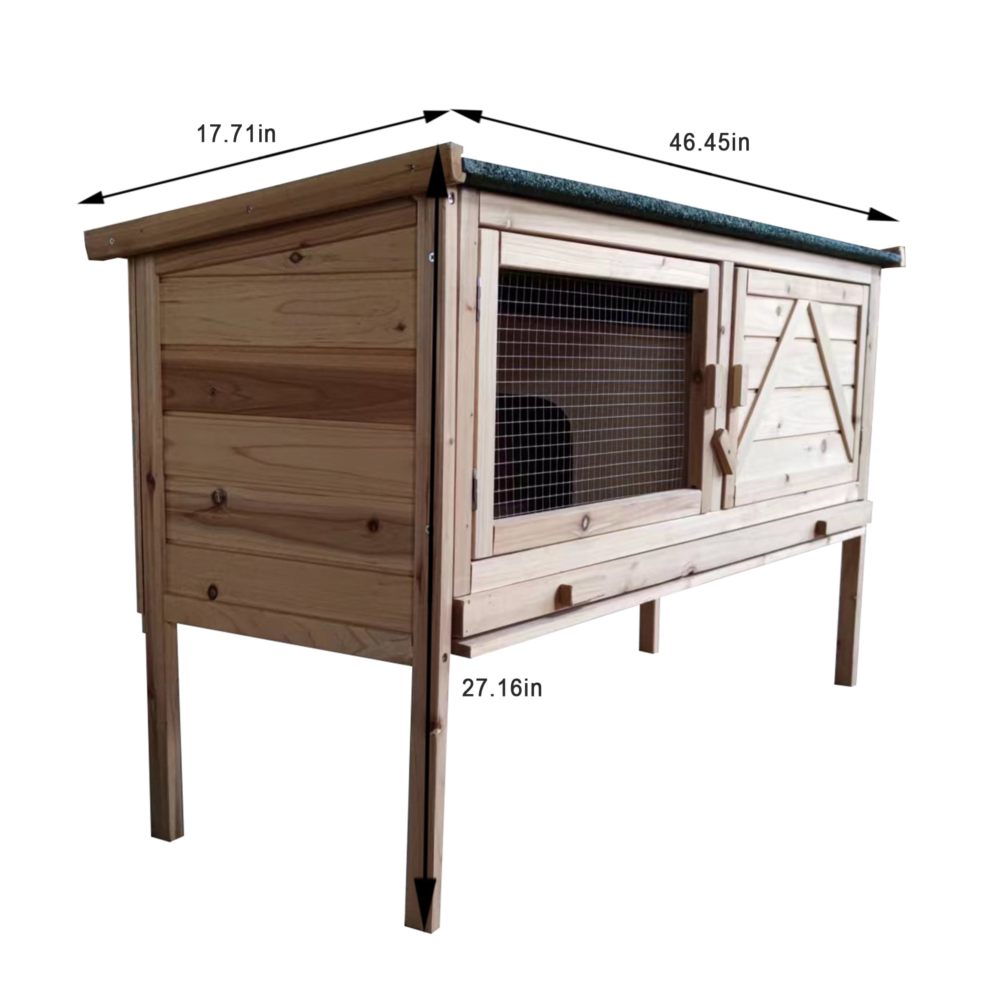 Pefilos 46" Rabbit Hutch for Indoor Deck Wooden Pet Hen House Animal Poultry Cage, Brown Pefilos 46" Rabbit Hutch for Indoor Deck Wooden Pet Hen House Animal Poultry Cage, Brown
