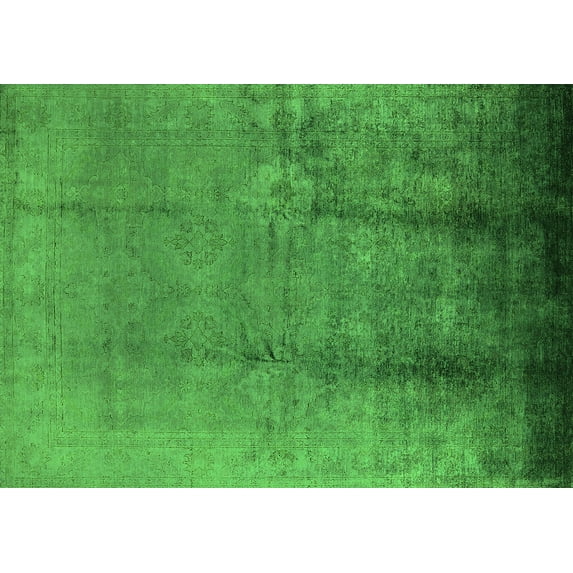 Ahgly Company Indoor Rectangle Oriental Green Industrial Area Rugs, 6' x 9'