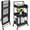 Black, variant on Foldable 3 Tier Metal Utility Rolling Cart, Folding Mobile Multi-Function Storage Trolley Organizer Cart for Home Library Office(Grey)