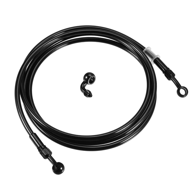 Unique Bargains 1 Set 220cm Length Brake Hose Motorcycle Hydraulic Brake Line Oil Hose Pipe Fitting with Banjo