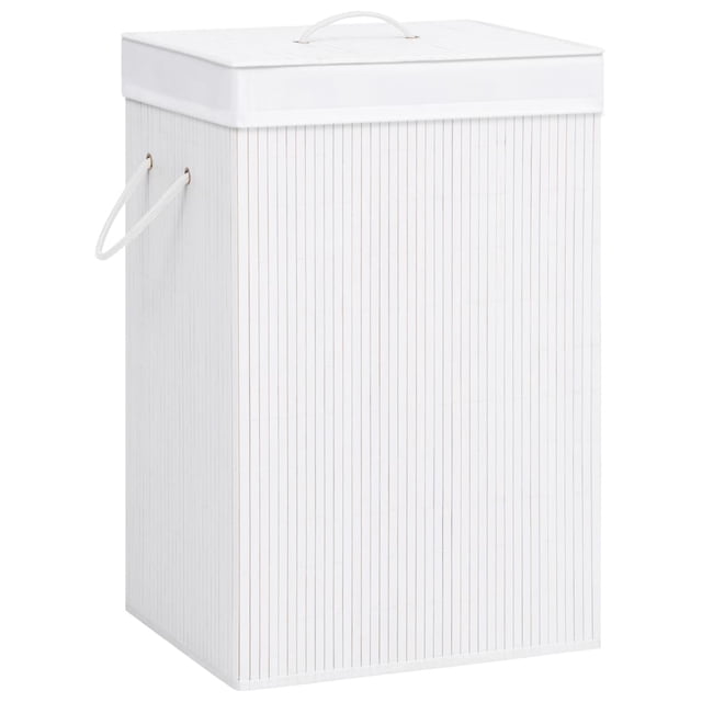 vidaXL Panier à Linge en Bambou Blanc