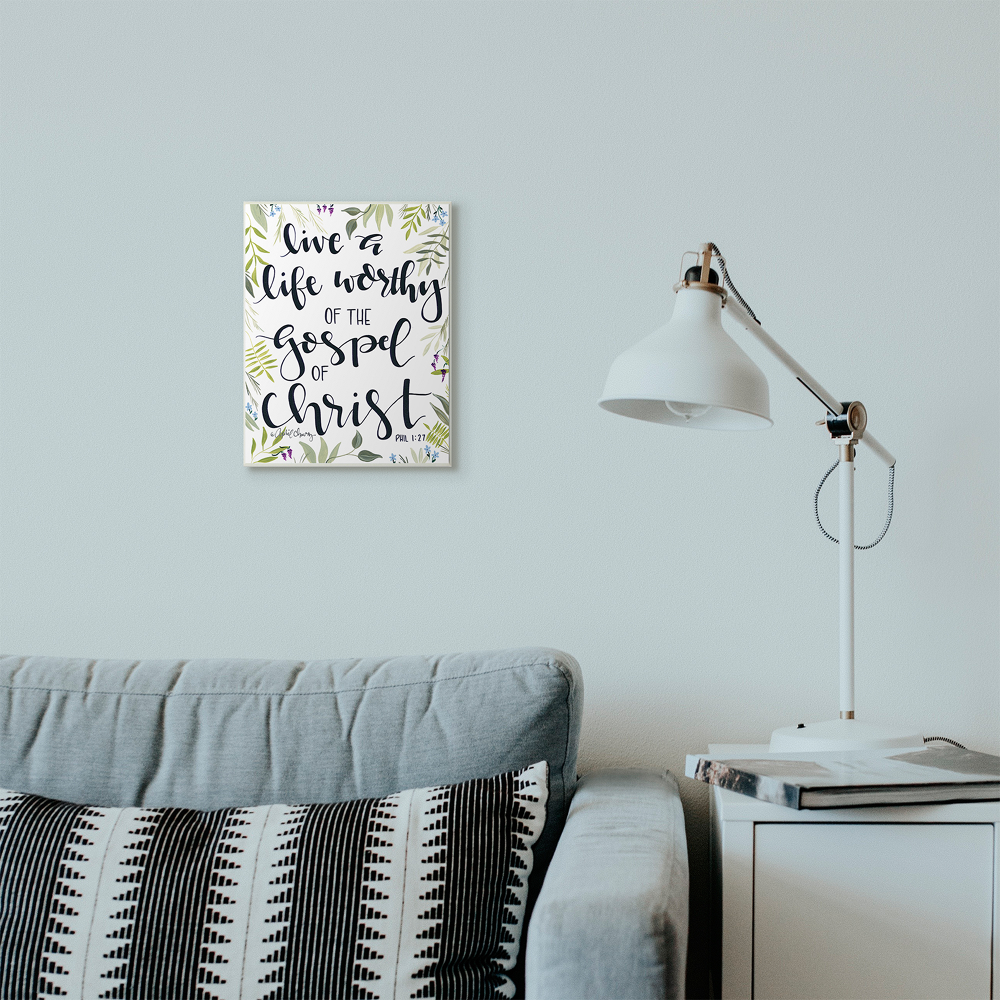 Stupell Industries Live Worthy Of The Gospel Religious Inspiring Word Design Wall Plaque by April Chavez, 10" x 15", Wall Plaque
