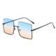 thumbnail image 1 of Gafas de sol cuadradas sin montura, gafas de sol de media montura metálica, gafas de sol retro, fabricadas en metal, 1 of 5