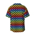 thumbnail image 4 of Goofa Rainbow Chequerboard Printed Men's Casual Short-sleeved Shirt,Lightweight Breathable Button-down,Summer Casual men's top,Versatile Fashion shirt-4X-Large, 4 of 7