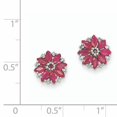 thumbnail image 2 of 925 Sterling Silver Rhodium-plated Diamond & Composite Ruby Earrings, 2 of 5