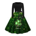 thumbnail image 1 of TSADFHJI Jupes en Dentelle pour Femmes Grande Taille Vintage Imprimé Saint-Patrick Manches Longues Col Rond Robe Ligne A Rétro Patchwork Jupe Bordure Mode TTG Vert Menthe, 1 of 2