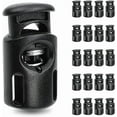 thumbnail image 3 of Clearance Items!XTORKIT Plastic Cord Locks, Shoe Iace Tie Locks, Plastic Spring Cord Locks for Drawstring, Draw String Clip, Cord Locks End Spring Stop Toggle Stoppers (10PCS, Black), 3 of 5