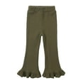 thumbnail image 2 of FAIWAD Kids Girls Flared Pants Slimming Stretchy Ruffle Bell Bottom Pants Casual Trendy Elastic Waist Leggings, 2 of 3