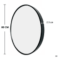 thumbnail image 4 of Espejo Redondo para tocador de baño con Marco De Aluminio Negro 80 cm Herrashop, 4 of 4