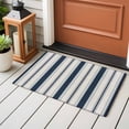 thumbnail image 4 of 2x3 Ft Entryway Area Rug, Navy Blue Beige Kitchen Rug Runner Washable Floor Mat, Retro Simple Abstract Vertical Stripes Non Slip Indoor Door Mat Throw Carpet for Bathroom Living Room Bedroom, 4 of 8