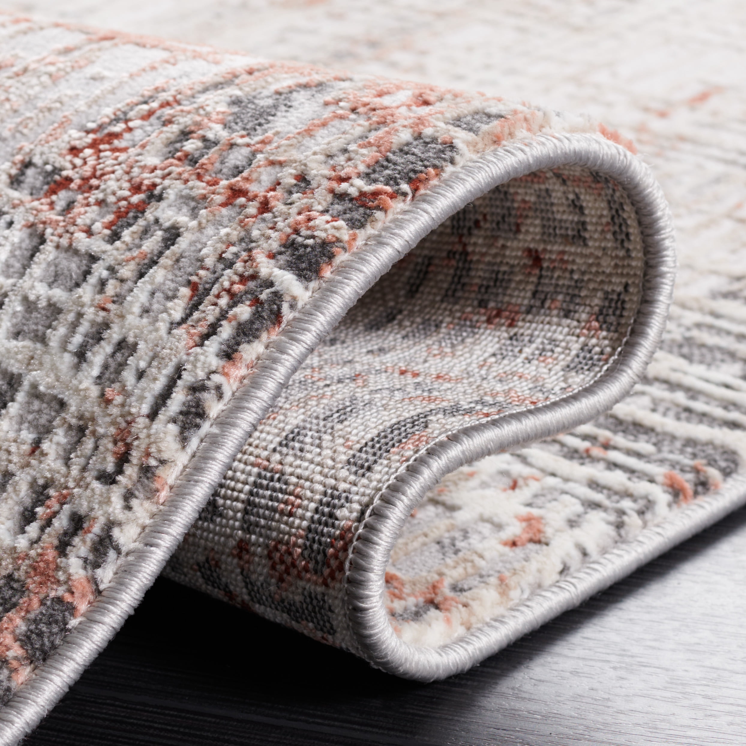 SAFAVIEH Vogue Martha Abstract Area Rug, Rust/Grey, 9' x 12'