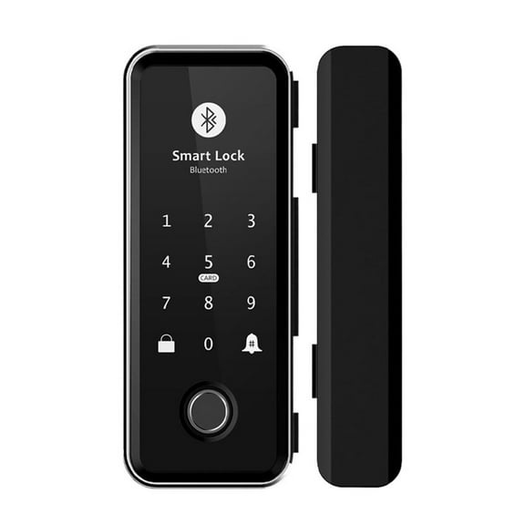 Electronic Lock For Glass Door Tuya Smart Bluetooth Fingerprint Door Lock Unlock Via Fingerprint/Card/Password/Tuya App ,Easy to Installation and Use