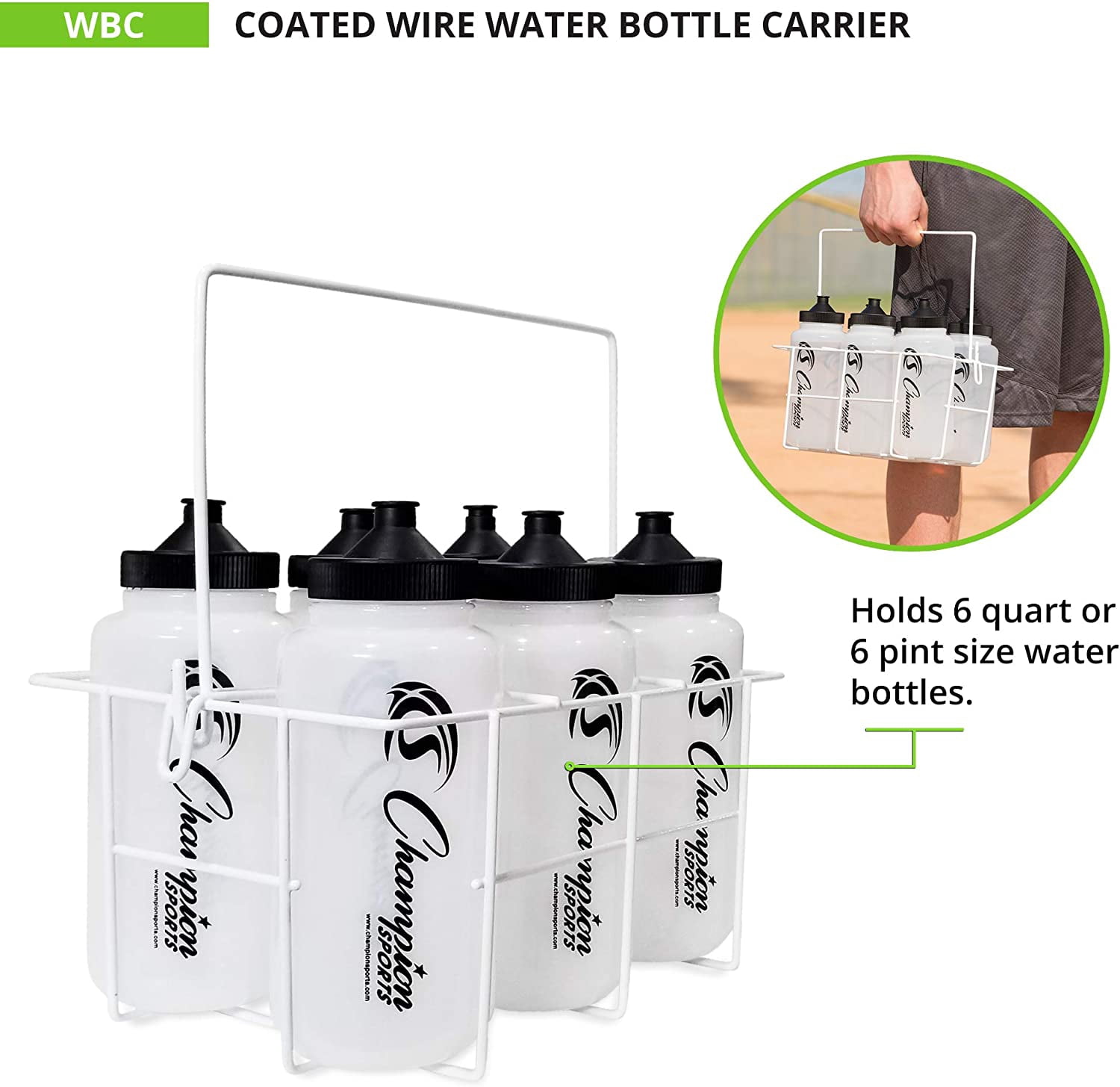 Champion Sports WBC Coated Wire Water Bottle Carrier