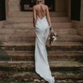 thumbnail image 3 of Vestido de novia SHANDUAO, estilo bohemio, tirantes finos, satén, sirena, 3 of 7