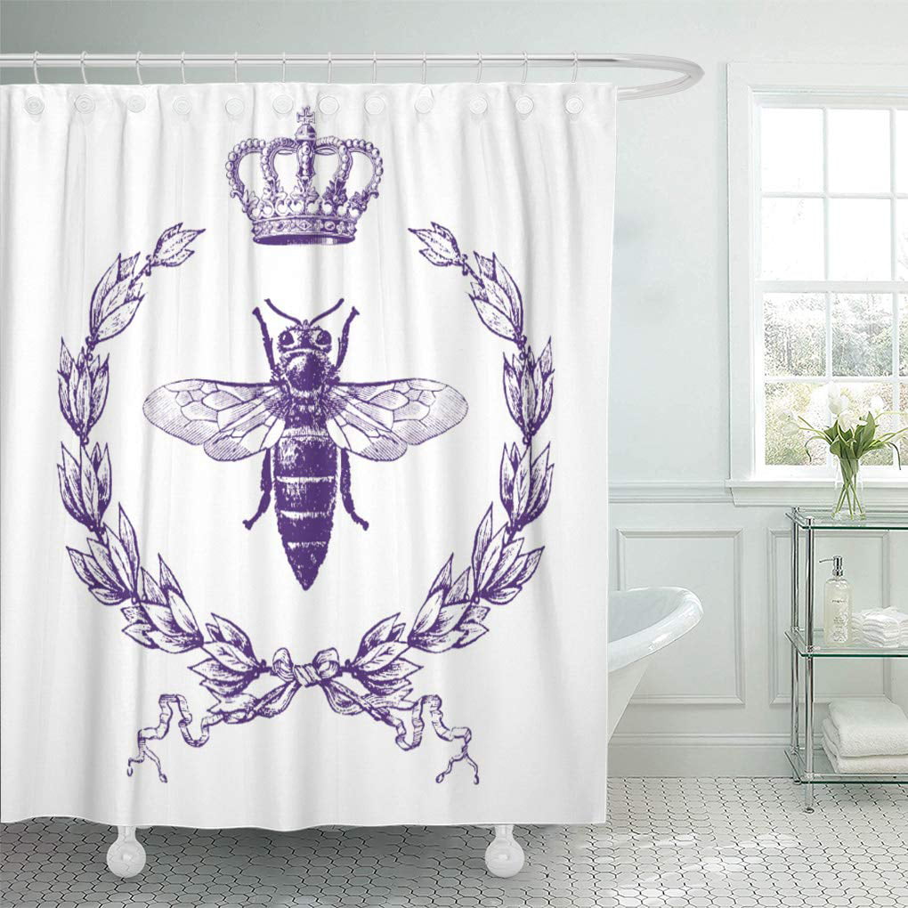 Yusdecor Honey Queen Bee Hive Bees King, King And Queen Shower Curtain
