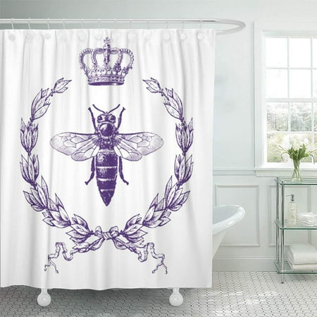 Yusdecor Honey Queen Bee Hive Bees King Thrones Vintage Crown Bathroom Decor Bath Shower Curtain 66x72 Inch Walmart Canada