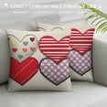 thumbnail image 3 of JEUXUS  Happy Valentine's Day Pillow Covers Love Heart Valentine Day Stripes Polka Dots Farmhouse Throw Waist Pillow Cover Cushion Case for Sofa Couch, 3 of 5