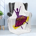 thumbnail image 4 of Wording Soft Flannel Fleece Throw Blanket, Silhouette Grungy Female Dancer with Never Miss a Chance to Dance Message, Cozy Plush for Indoor and Outdoor Use, 50" x 60", Multicolor, by Ambesonne, 4 of 5