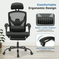 thumbnail image 6 of CONCETTA Ergonomic High Back Mesh Office Chair with Footrest and Armrests, Adjustable Lumbar Support, Headrest, and Reclining, Swivel Rolling Desk Chair for Home and Computer Tasks, Black, 6 of 9