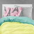thumbnail image 2 of Watercolor Pink Flowers and Eiffel Tower Fabric Standard Pillowcase, 2 of 2