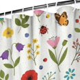 thumbnail image 3 of Pioneer Flower Floral Print Pattern Shower Curtain 84"x72", Bathroom Decorative Shower Curtain Set with 12 Hooks, Waterproof Washable, 3 of 6