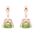 thumbnail image 4 of 1 Ct Round Cut Drop Dangle Green Natural Peridot 18K Rose Solid Solid Gold Everyday Dainty Earrings Lever Back, 4 of 7