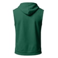 thumbnail image 6 of Men's Sleeveless Hoodie Casual Vintage Washed Muscle Tank Top Workout Gym Loose Fit Drawstring Hooded Shirt Summer Tops,L,Dark Green, 6 of 7