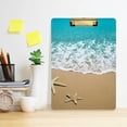 thumbnail image 6 of 12.5"x9" Seaside Beach Clipboards, Standard A4 Letter Size Nursing Clipboard with Low Profile Metal Clip Decorative Clip Board for Office Supplies,Gold, 6 of 7