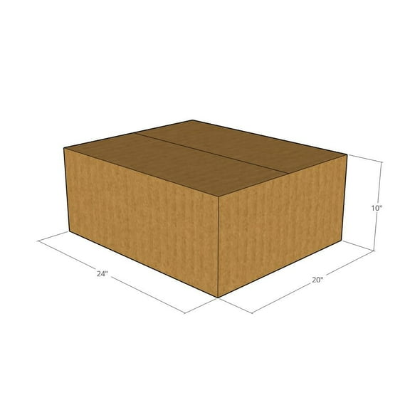 24x20x10 Kraft Brown Corrugated Shipping Boxes, 32 ECT Single-Wall, Qty 20