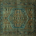 thumbnail image 1 of Ahgly Company Indoor Square Persian Turquoise Blue Traditional Area Rugs, 5' Square, 1 of 4