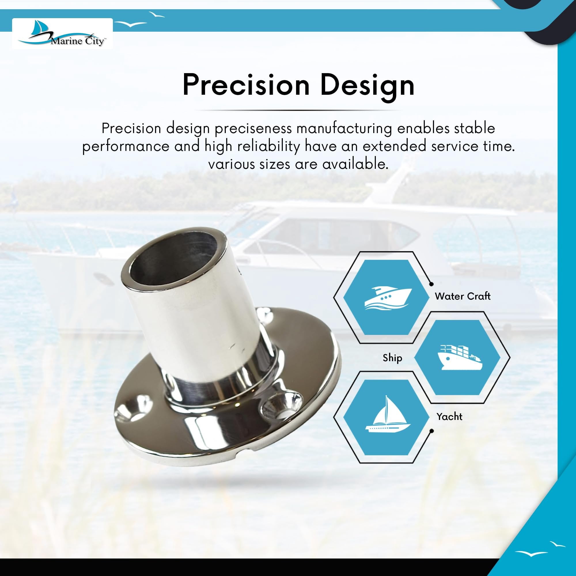 MARINE CITY Heavy Duty 316 Grade Stainless Steel Casting Boat Hand Railing Fittings for Boats  Marines  Ships  Kayaks 1 Pcs