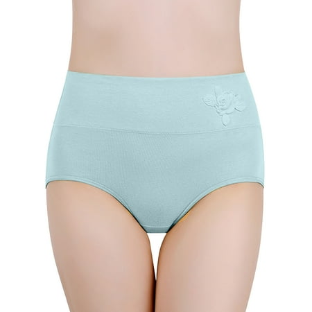 

Women S Panties Pure Cotton Large Size Abdominal Solid Color 3D Embossed High Waist Seamless Underwear For Women