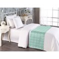 thumbnail image 2 of Abstract Bed Runner, Geometric Theme Striped Square With Dots Pattern on Plain Backdrop, Decorative Accent Bedding Scarf for Hotels Homes & Guest Rooms, Twin, Sea Green and Almond Green, by Ambesonne, 2 of 3