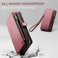 thumbnail image 6 of for iPhone 13 Mini Case, RFID Blocking for iPhone 13 Mini Wallet Case for Women Men with Card Holder, Zipper Strap Magnetic Flip PU Leather Cover for iPhone 13 Mini Phone Case, Wine Red, 6 of 13